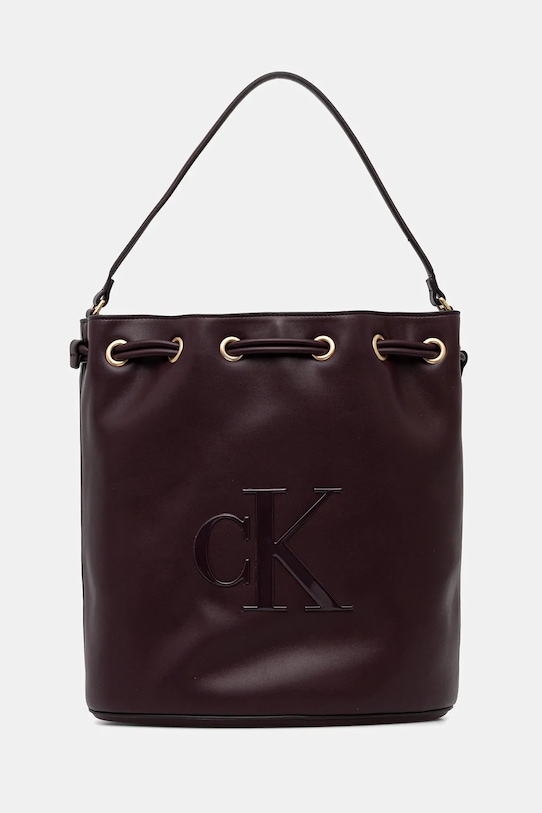 Kabelka Calvin Klein nášivka burgundské LV04F3232G