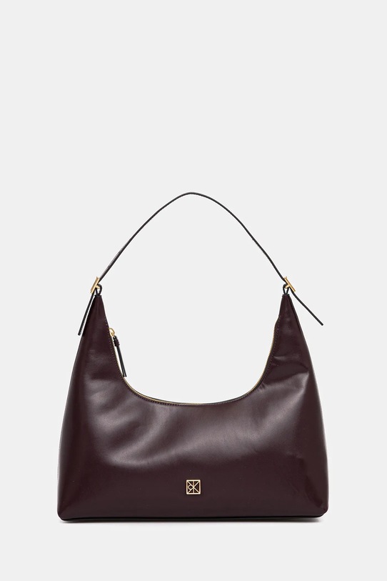 Calvin Klein torebka skórzana skóra licowa bordowy LV04F3262G