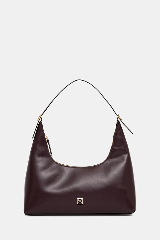 Шкіряна сумочка Calvin Klein лицьова шкіра бордо LV04F3262G