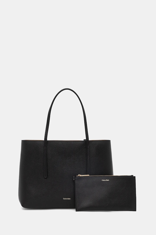 Τσάντα Calvin Klein απομίμηση λείου δέρματος μαύρο LV04F3275G