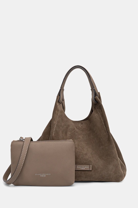 Gianni Chiarini torebka zamszowa DUA nie mieści A4 zielony BS.9779.CM