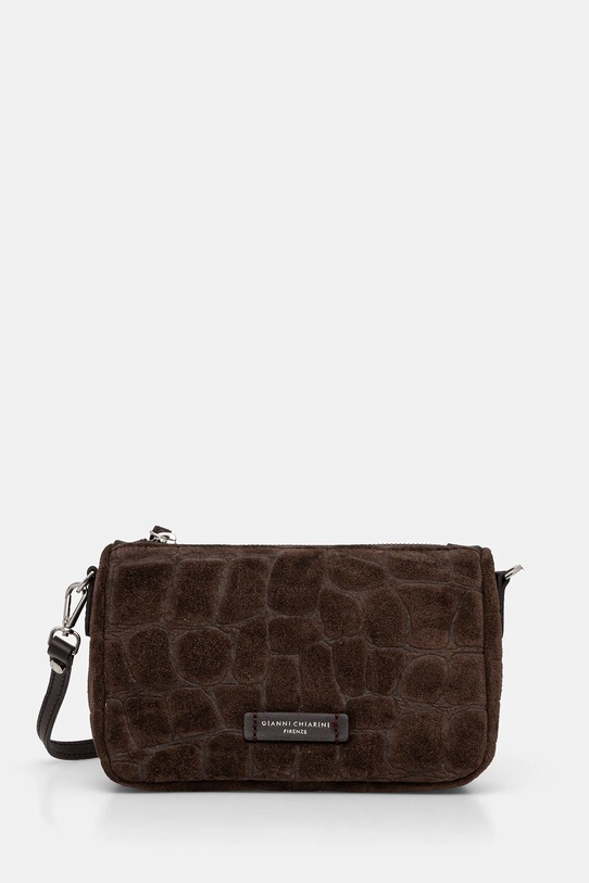 Gianni Chiarini torebka zamszowa NORA POUCH nie mieści A4 brązowy BS.10224.CM