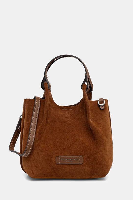 Gianni Chiarini torebka zamszowa DUA nie mieści A4 brązowy BS.9778.CM