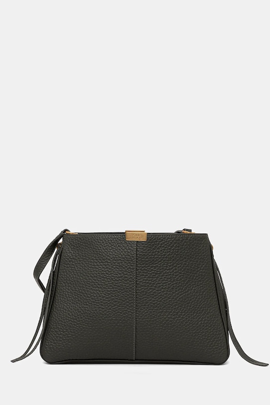 Δερμάτινη τσάντα Tommy Hilfiger λείο δέρμα πράσινο AW0AW17661