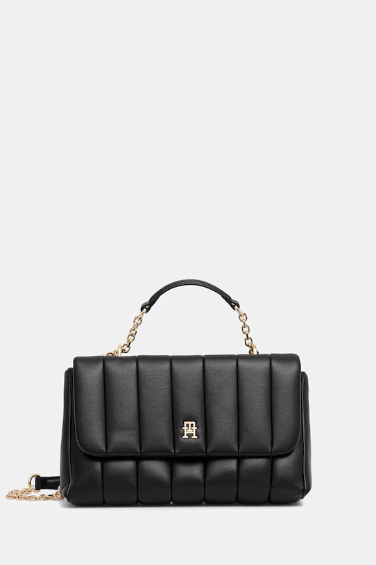 Τσάντα Tommy Hilfiger απομίμηση λείου δέρματος μαύρο AW0AW17669