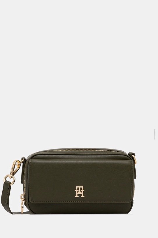 Τσάντα Tommy Hilfiger απομίμηση λείου δέρματος πράσινο AW0AW17680