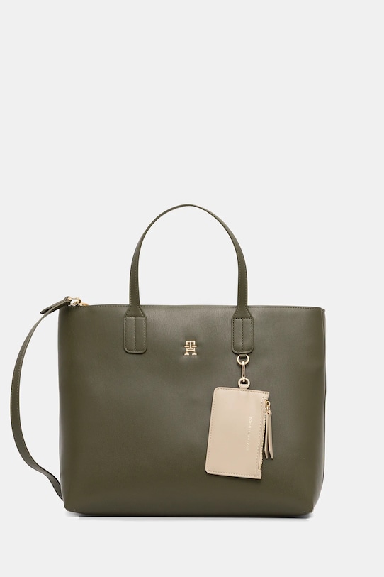 Kabelka Tommy Hilfiger imitácia kože zelená AW0AW17683