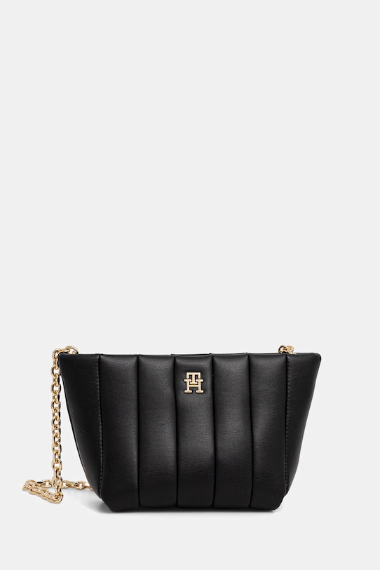 Τσάντα Tommy Hilfiger απομίμηση λείου δέρματος μαύρο AW0AW17690
