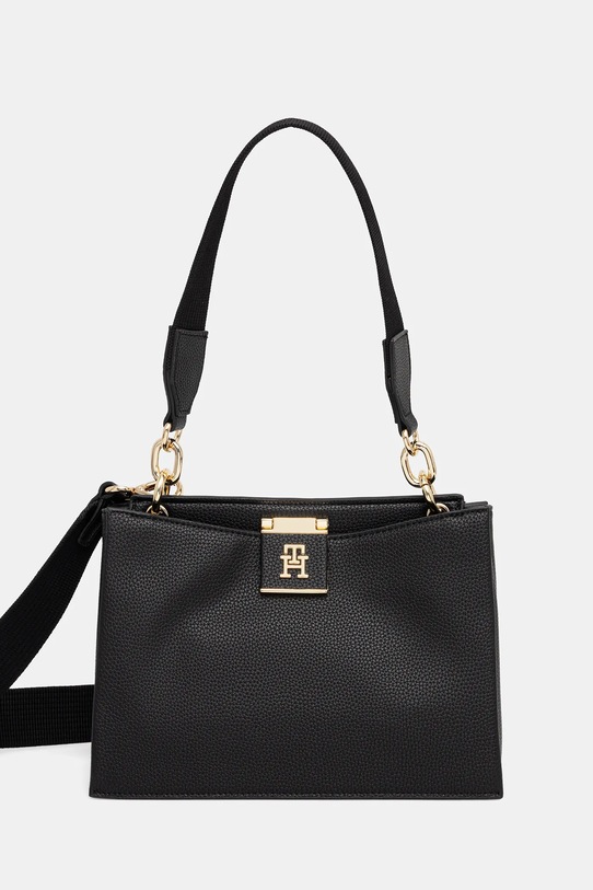 Τσάντα Tommy Hilfiger απομίμηση λείου δέρματος μαύρο AW0AW17722