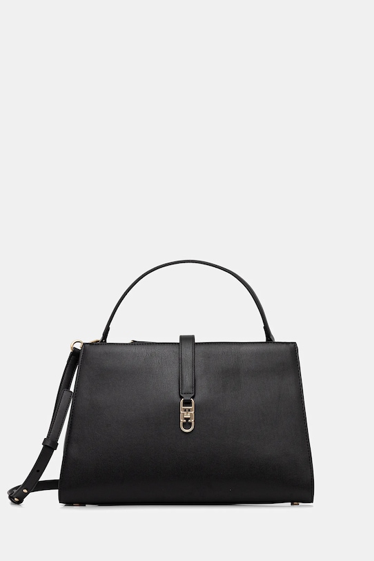 Torbica Tommy Hilfiger Imitacija zrnatega usnja črna AW0AW17724