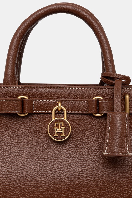 Akcesoria Tommy Hilfiger torebka tote damska skórzana AW0AW17926 brązowy