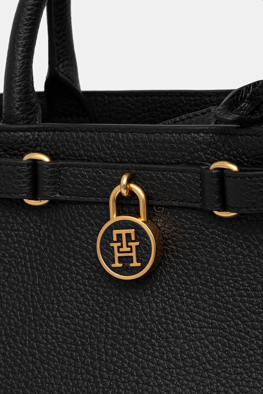 Шкіряна сумочка Tommy Hilfiger чорний AW0AW17926