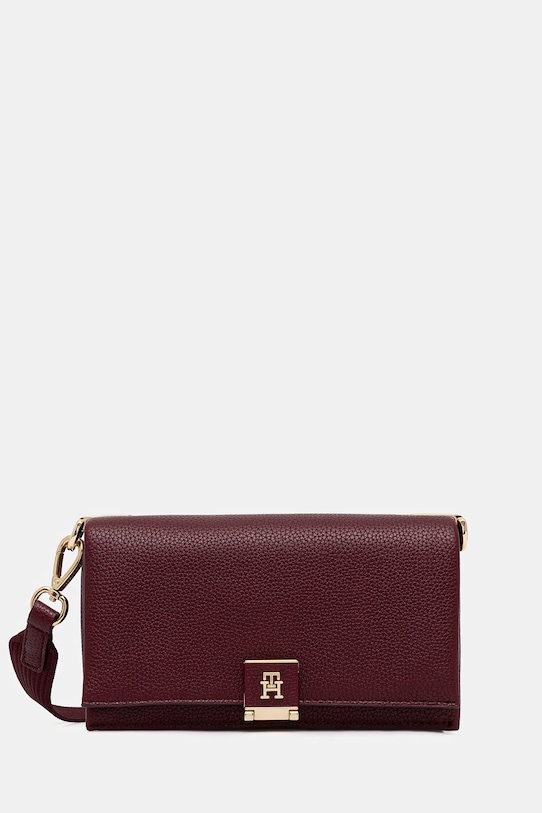 Tommy Hilfiger torebka nie mieści A4 bordowy AW0AW17949