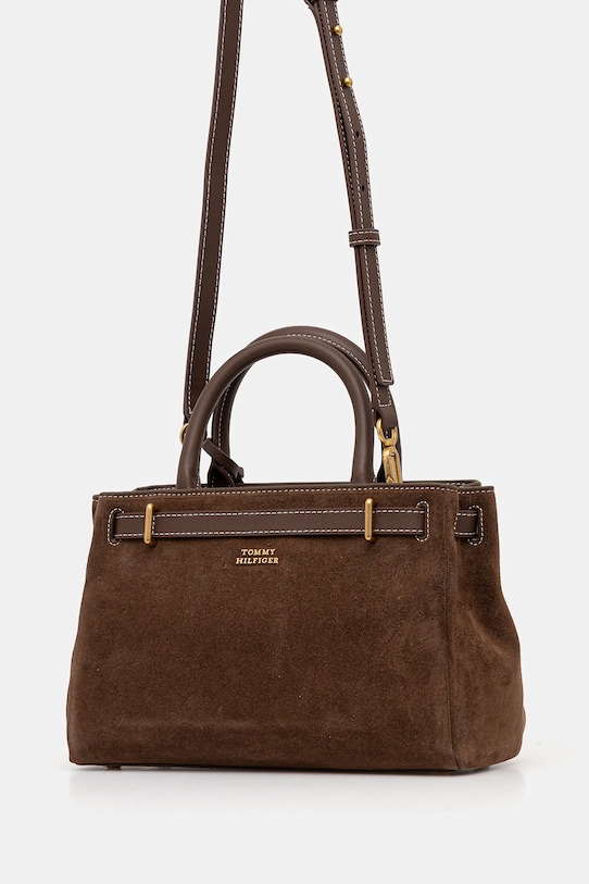 Doplnky Semišová kabelka Tommy Hilfiger AW0AW18202 hnedá