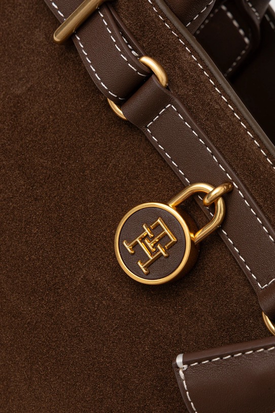 Τσάντα σουέτ Tommy Hilfiger καφέ AW0AW18202