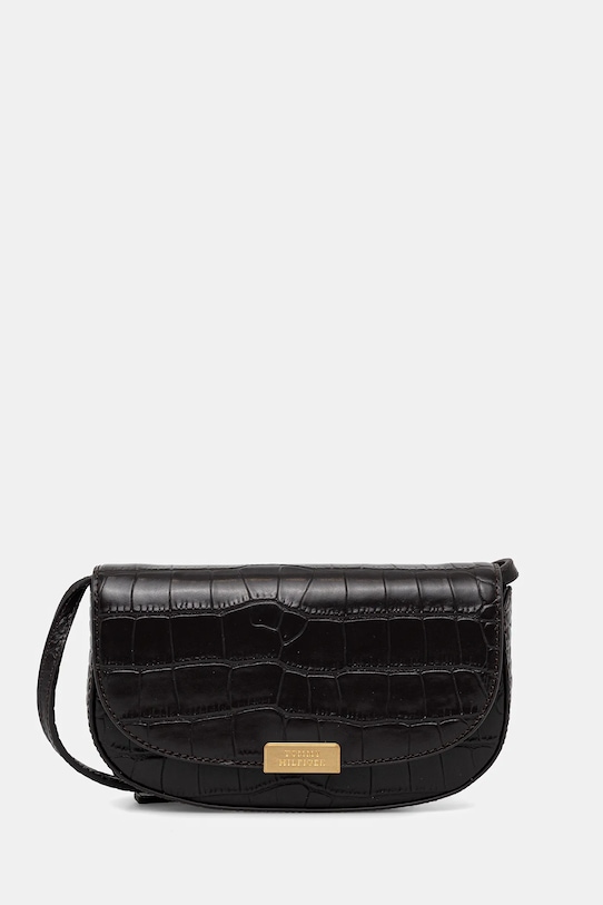 Kožená kabelka Tommy Hilfiger přírodní kůže hnědá AW0AW18203