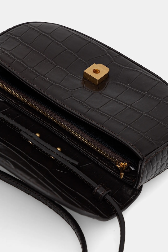 Kožená kabelka Tommy Hilfiger AW0AW18203 hnědá