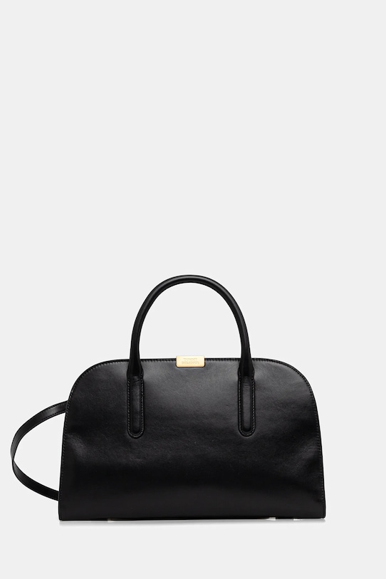 Δερμάτινη τσάντα Tommy Hilfiger λείο δέρμα μαύρο AW0AW18205