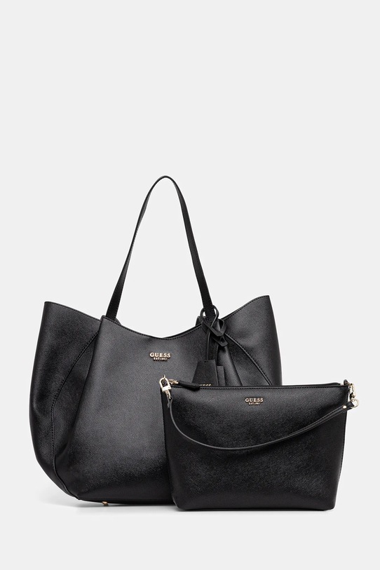 Τσάντα Guess AMORETTE απομίμηση λείου δέρματος μαύρο HWBG78.98240