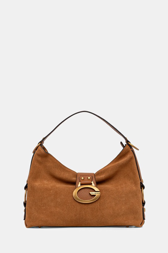 Δερμάτινη τσάντα Guess CAMDEN δέρμα σαμουά καφέ HWSB93.08180