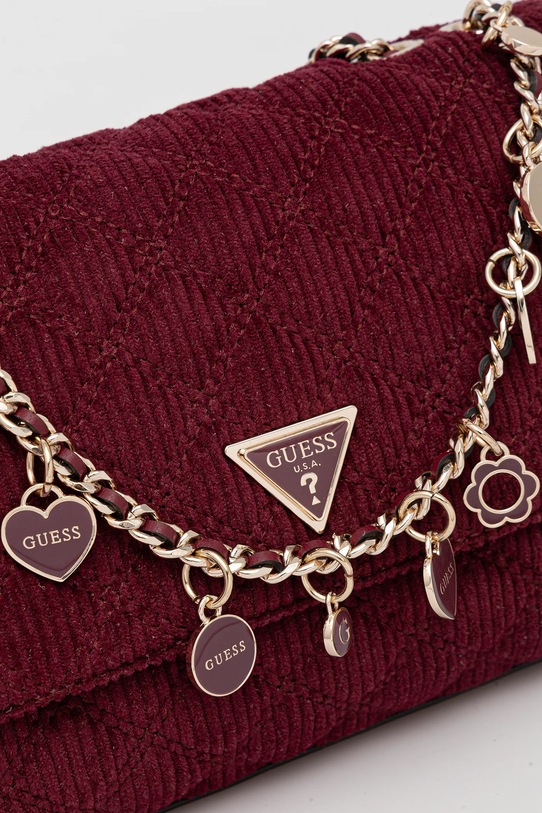 Guess geantă din catifea GIULLY burgundia HWCG96.73200