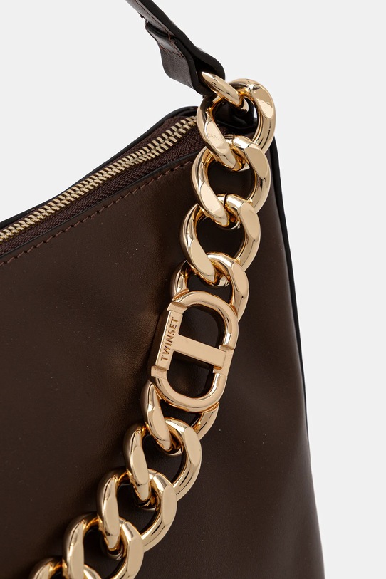 Twinset torebka skórzana brązowy 252TB7161