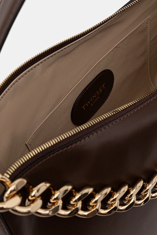 Twinset torebka skórzana 252TB7161 brązowy