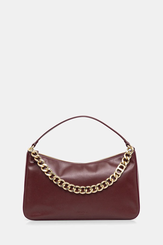 Twinset torebka skórzana skóra licowa bordowy 252TB7161