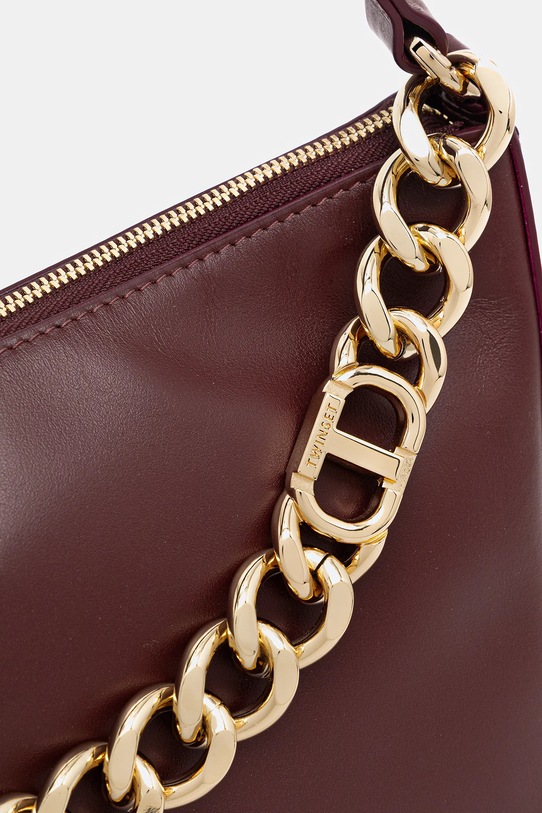 Twinset torebka skórzana 252TB7161 bordowy