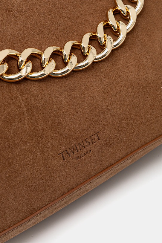 Twinset torebka zamszowa brązowy 252TB7162