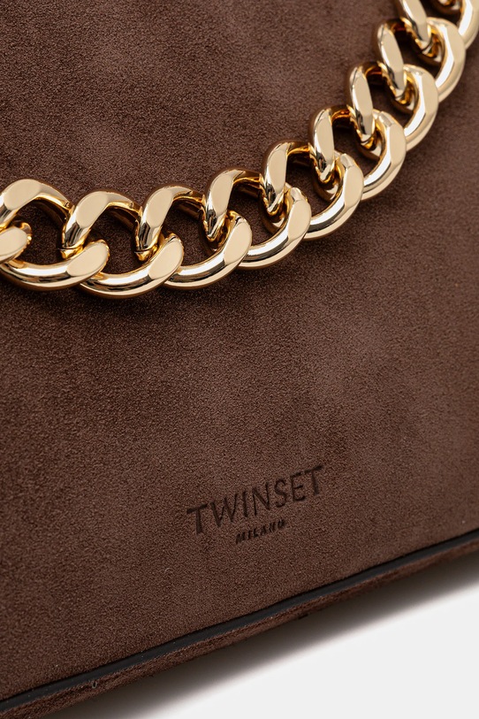 Twinset torebka zamszowa brązowy 252TB7162