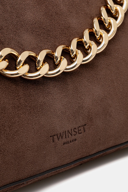 Twinset torebka zamszowa brązowy 252TB7162