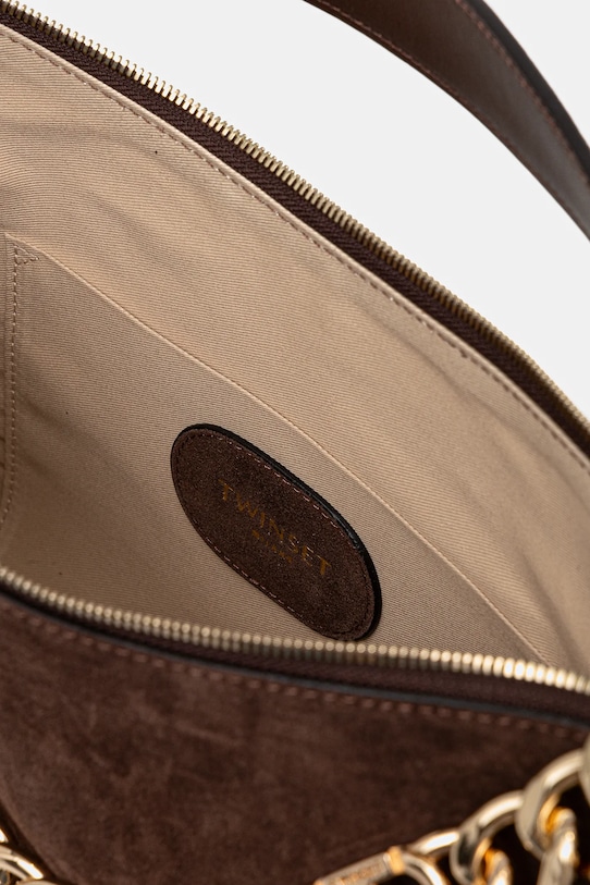 Twinset torebka zamszowa 252TB7162 brązowy