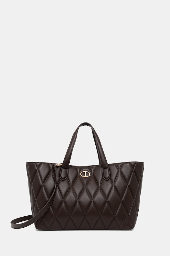 Torbica Twinset Imitacija zrnatega usnja rjava 252TB7050