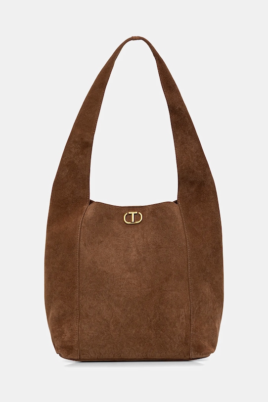 Twinset torebka zamszowa skóra zamszowa brązowy 252TB7380