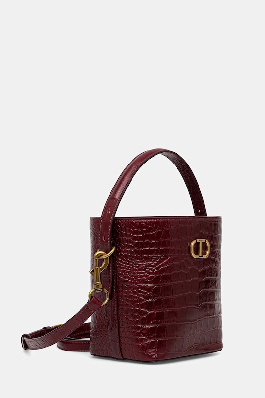 Δερμάτινη τσάντα Twinset 252TD8257 μπορντό AW25