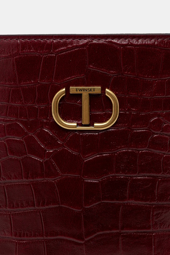 Twinset torebka skórzana bordowy 252TD8257