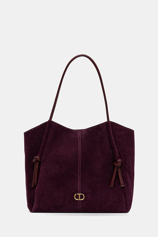 Twinset torebka zamszowa skóra zamszowa bordowy 252TD8350