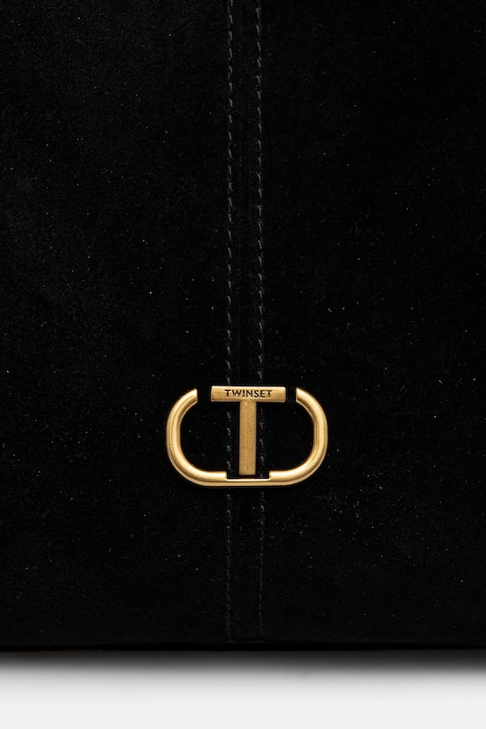 Twinset geantă de mână din piele întoarsă negru 252TD8350