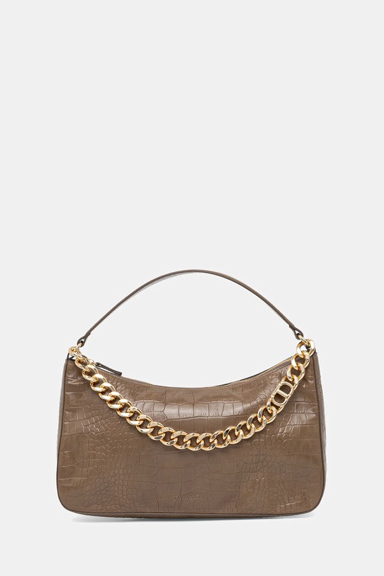 Twinset geantă de piele uni verde 252TD8252