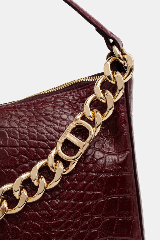 Twinset torebka skórzana bordowy 252TD8252