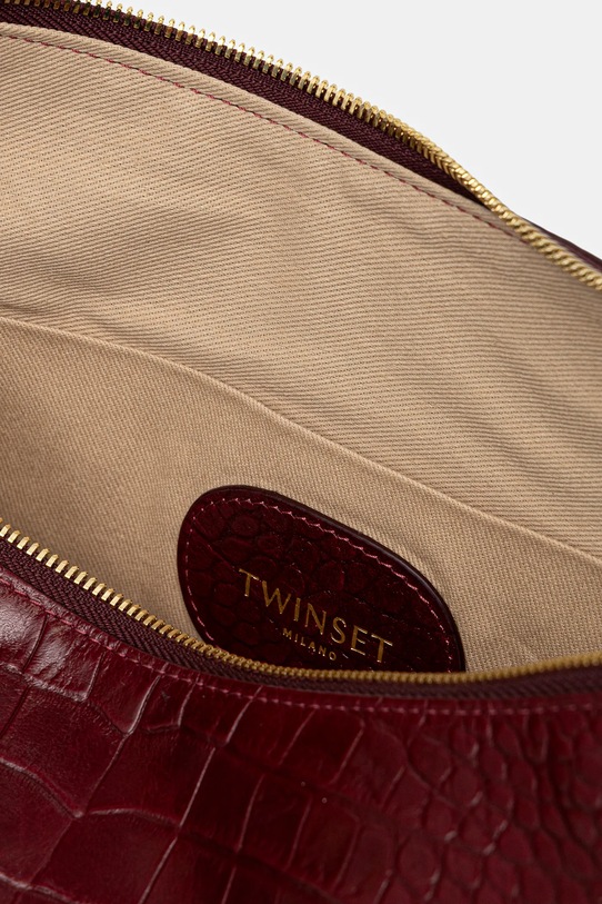 Twinset torebka skórzana 252TD8252 bordowy