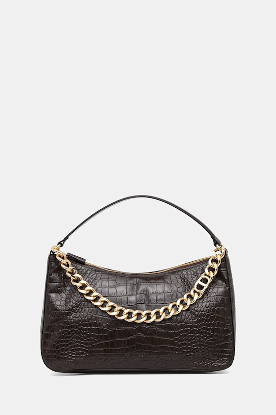 Twinset geantă de piele uni maro 252TD8252