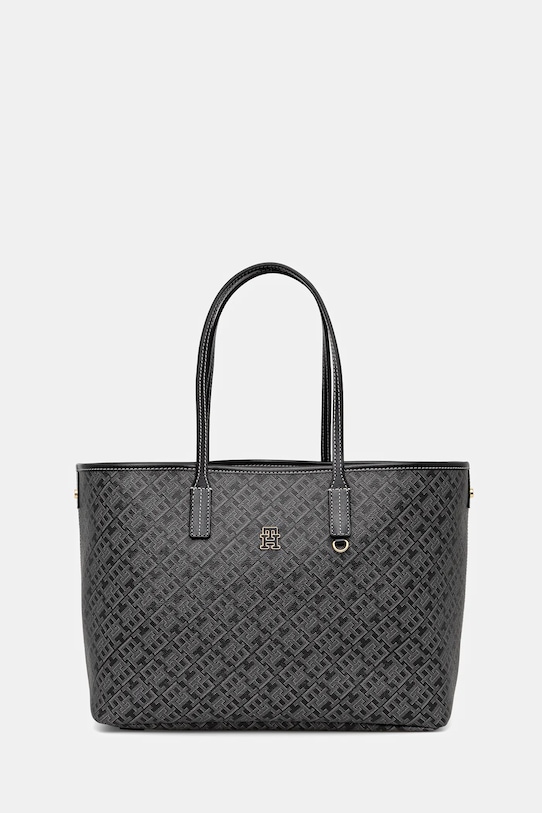 Kabelka Tommy Hilfiger imitácia kože čierna AW0AW17696