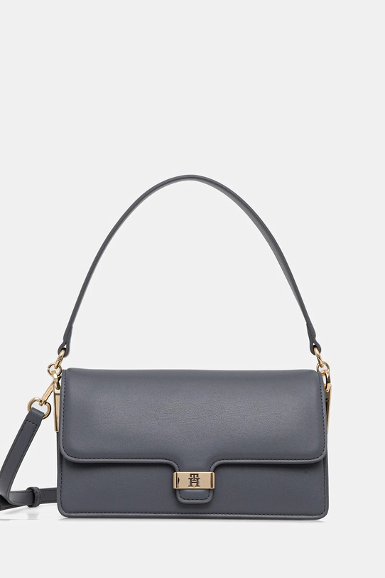 Τσάντα Tommy Hilfiger απομίμηση λείου δέρματος γκρί AW0AW18029