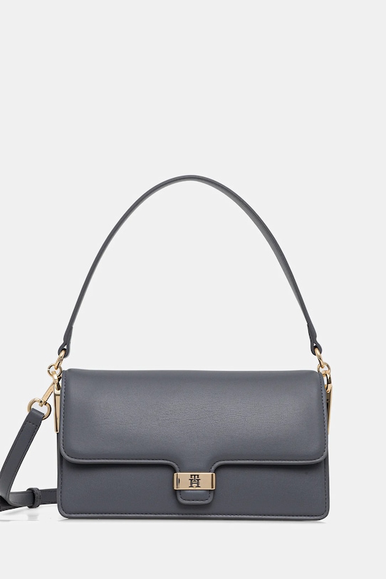 Τσάντα Tommy Hilfiger απομίμηση λείου δέρματος γκρί AW0AW18029