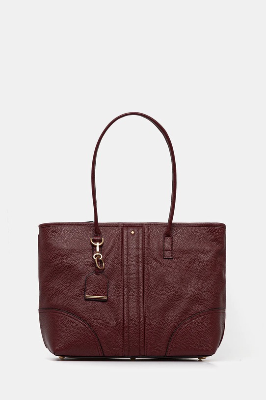 Geox poșetă de piele MIEREILLE uni burgundia D56ZPA.00046