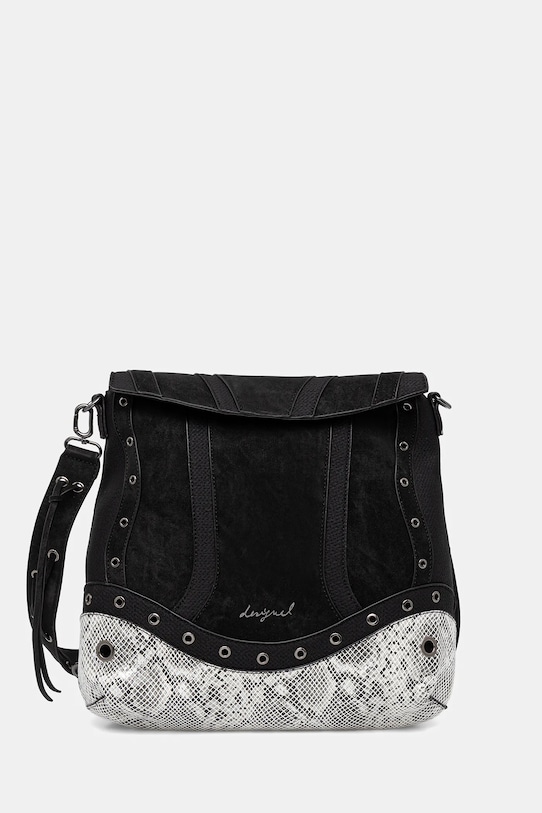 Desigual torebka SNAKE PATCH JERSEY 2 nie mieści A4 czarny 25WAKP11