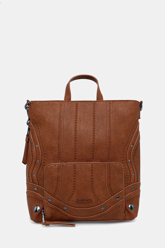 Desigual plecak EMBRO PATCH PRETORIA nie mieści A4 brązowy 25WAKP23