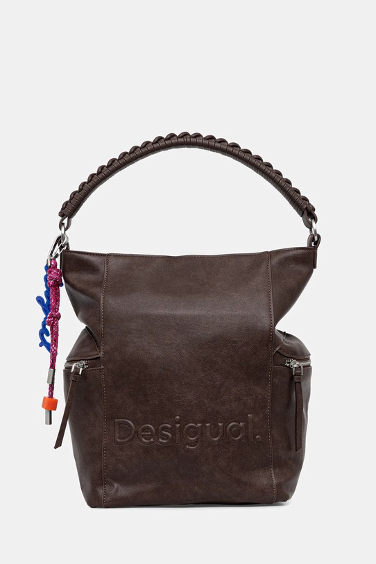 Desigual torebka HALF LOGO ARICA mieści A4 brązowy 25WAKP29